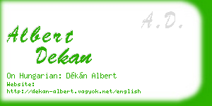 albert dekan business card
