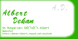 albert dekan business card